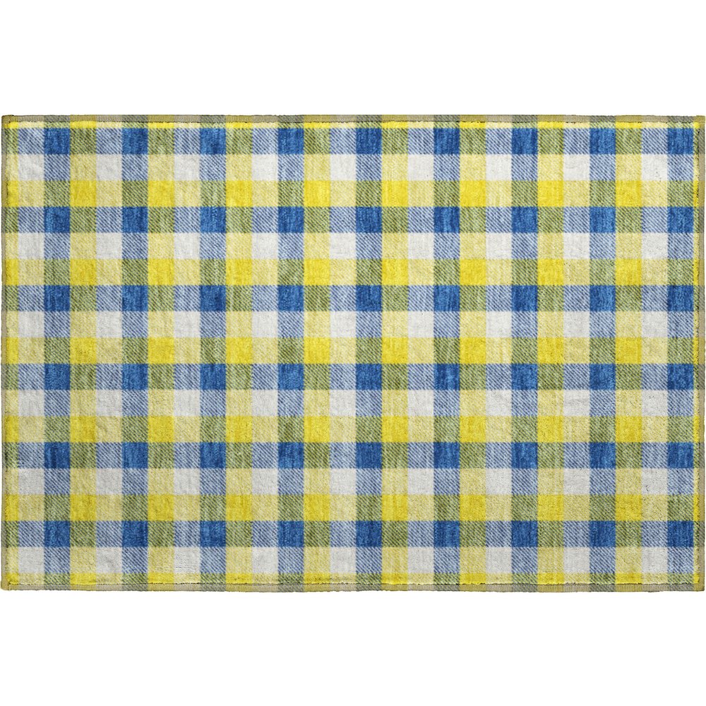 Premium Machine Washable Mayfield AMF1053 Yellow 1'8" x 2'6" Rug. Picture 1