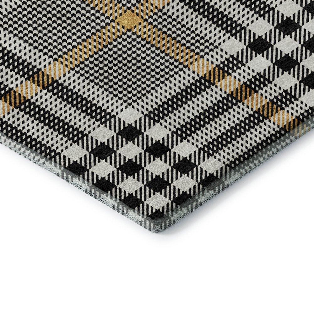 Premium Machine Washable Mayfield AMF1054 Black 1'8" x 2'6" Rug. Picture 3