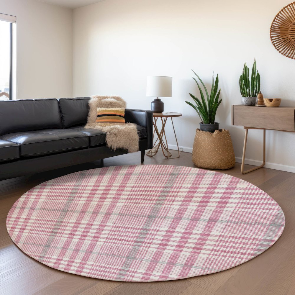 Premium Machine Washable Mayfield AMF1054 Blush 8' x 8' Round Rug. Picture 5