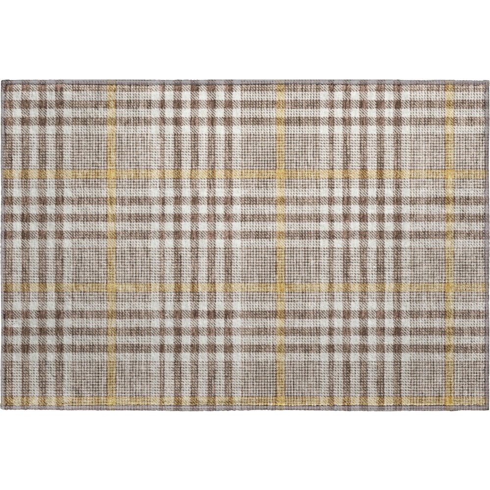 Premium Machine Washable Mayfield AMF1054 Brown 1'8" x 2'6" Rug. Picture 1