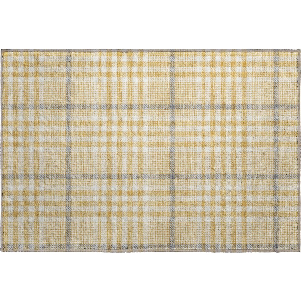 Premium Machine Washable Mayfield AMF1054 Gold 1'8" x 2'6" Rug. Picture 1