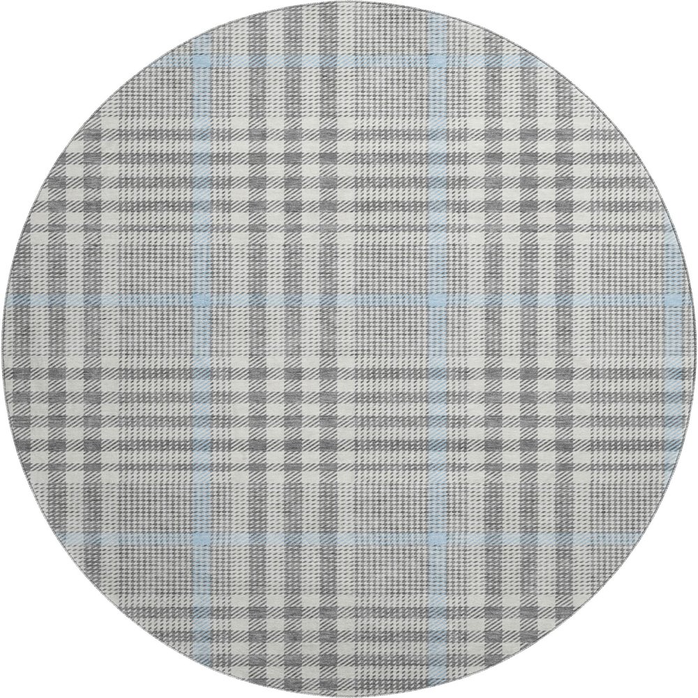 Premium Machine Washable Mayfield AMF1054 Gray 8' x 8' Round Rug. Picture 1