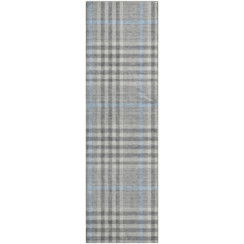 Premium Machine Washable Mayfield AMF1054 Gray 2'3" x 7'6" Runner Rug. Picture 1