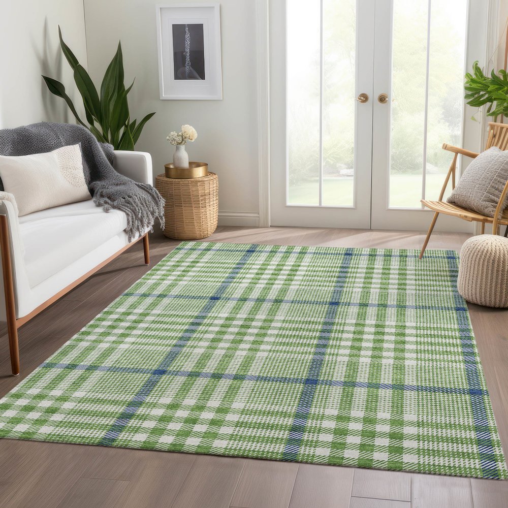 Premium Machine Washable Mayfield AMF1054 Green 2'6" x 3'10" Rug. Picture 6