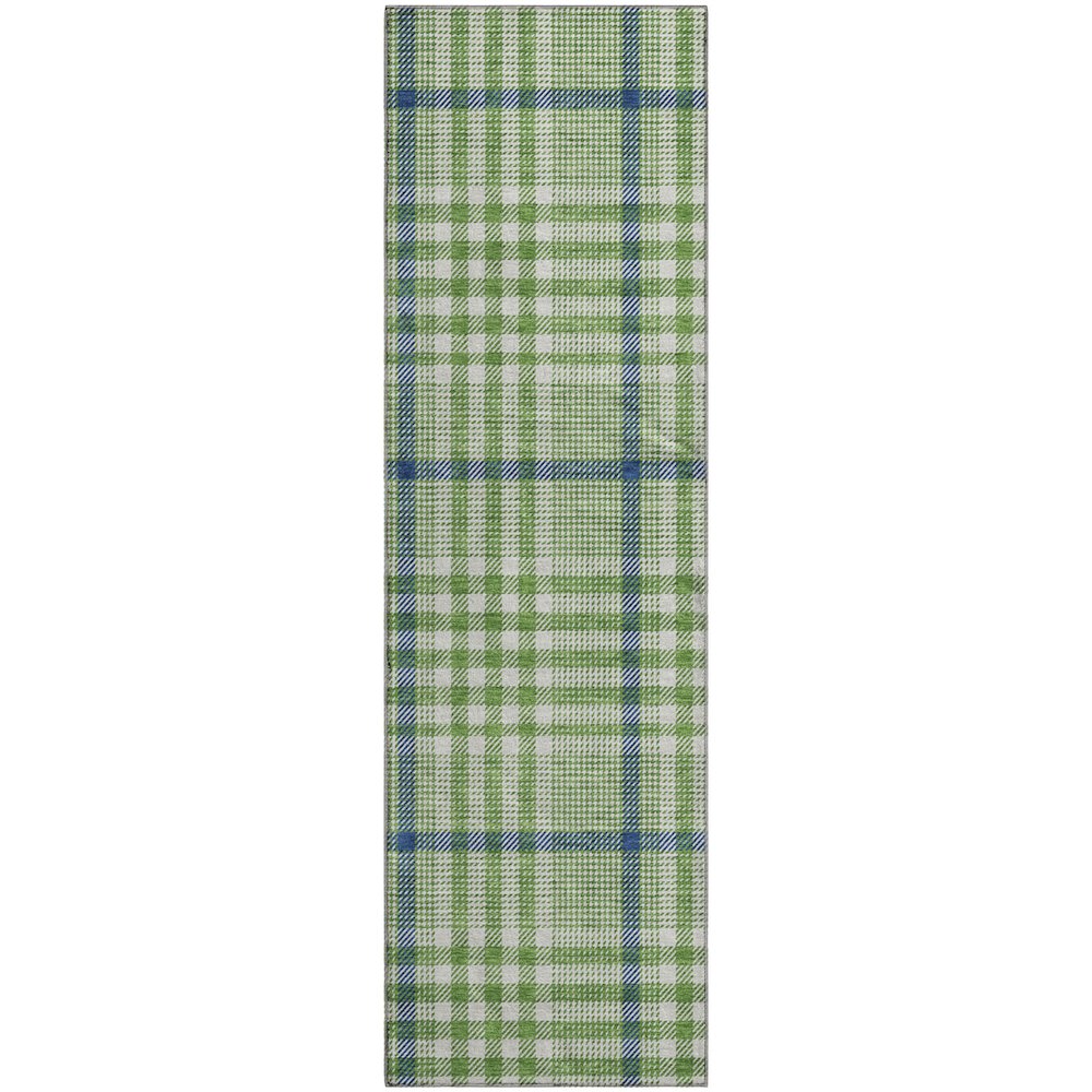 Premium Machine Washable Mayfield AMF1054 Green 2'3" x 7'6" Runner Rug. Picture 1