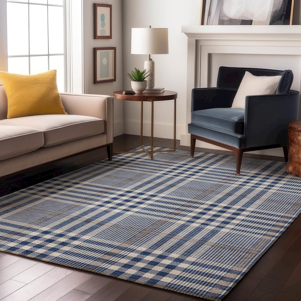 Premium Machine Washable Mayfield AMF1054 Navy 2'6" x 3'10" Rug. Picture 5