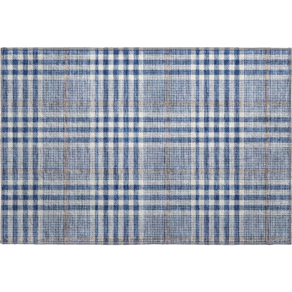 Premium Machine Washable Mayfield AMF1054 Navy 1'8" x 2'6" Rug. Picture 1