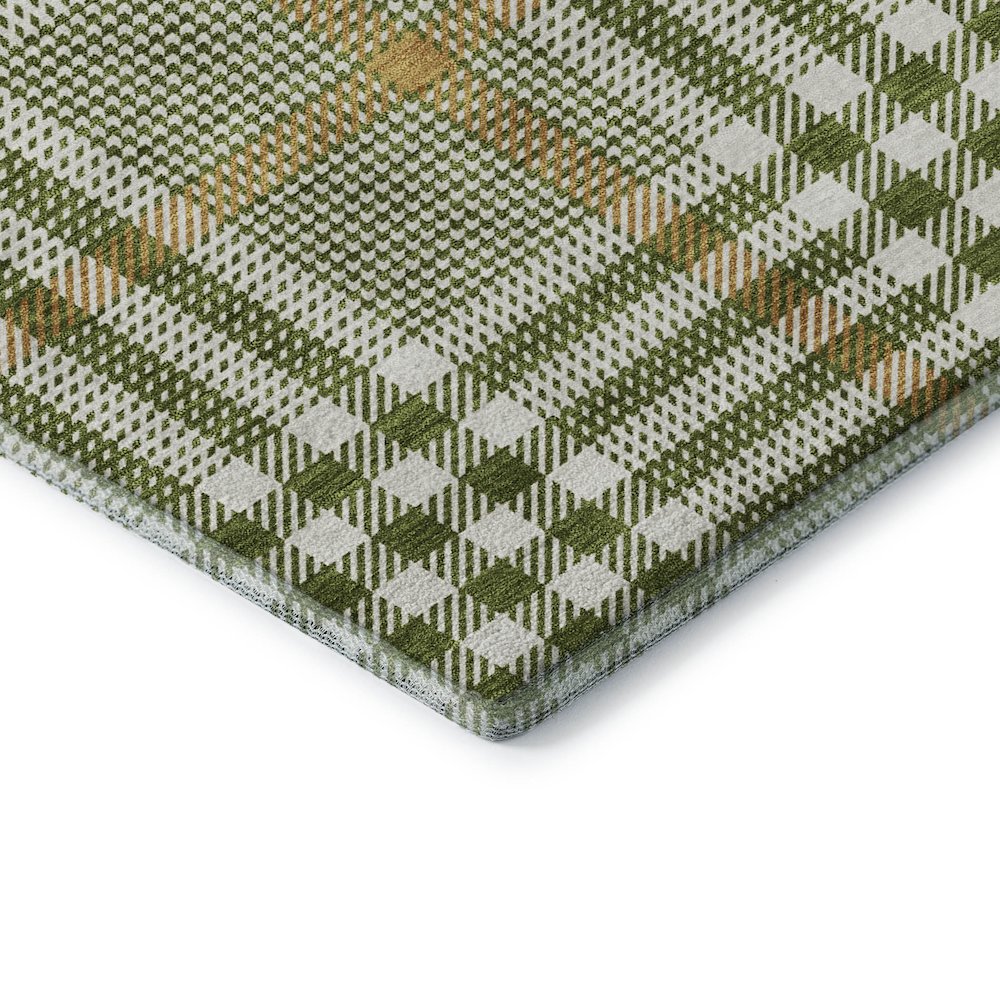 Premium Machine Washable Mayfield AMF1054 Olive 1'8" x 2'6" Rug. Picture 3