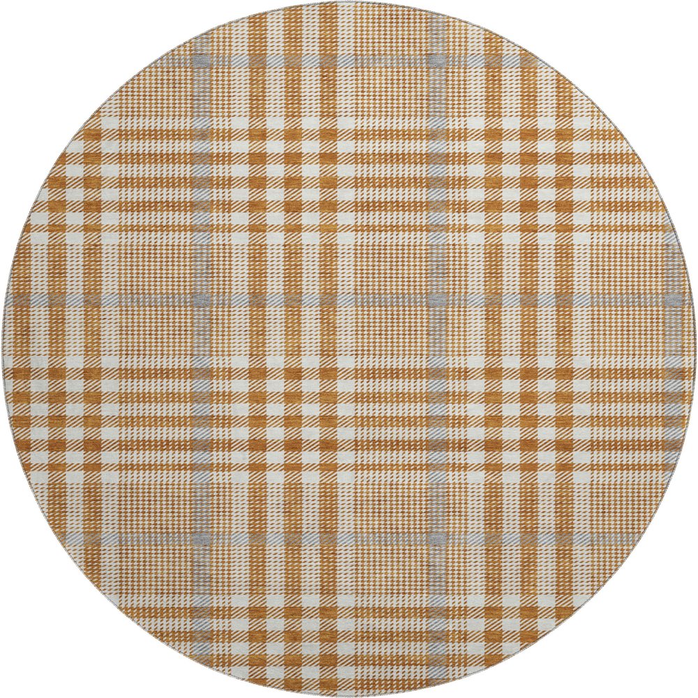 Premium Machine Washable Mayfield AMF1054 Paprika 8' x 8' Round Rug. Picture 1