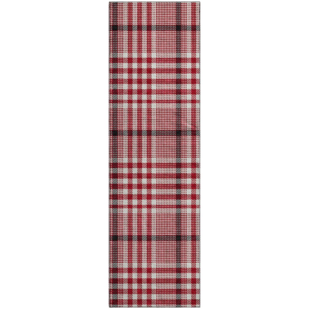 Premium Machine Washable Mayfield AMF1054 Red 2'3" x 7'6" Runner Rug. Picture 1
