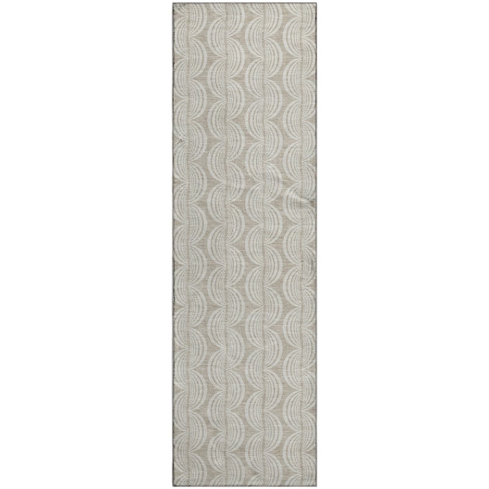 Premium Machine Washable Mayfield AMF1055 Beige 2'3" x 7'6" Runner Rug. Picture 1