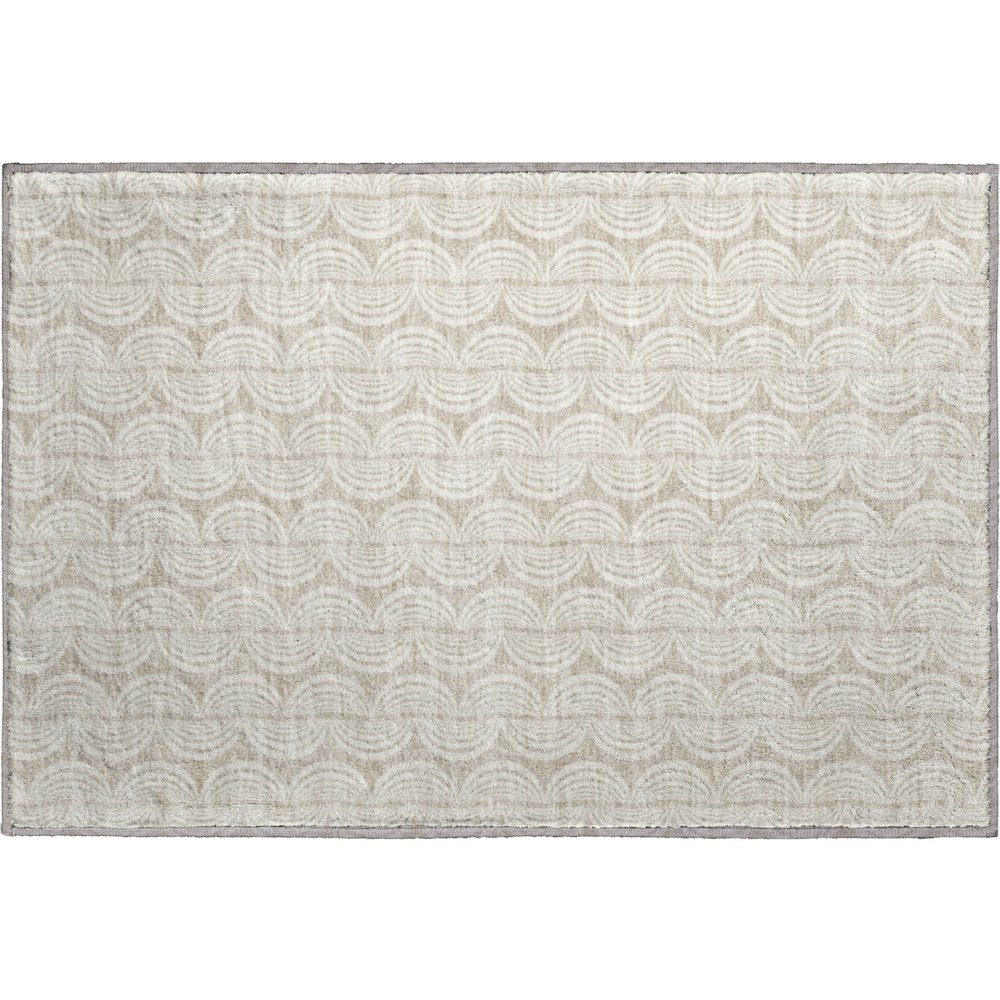 Premium Machine Washable Mayfield AMF1055 Beige 1'8" x 2'6" Rug. Picture 1