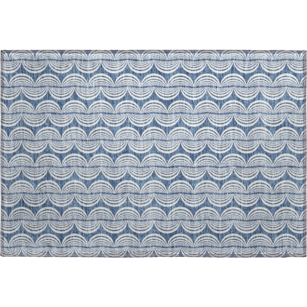 Premium Machine Washable Mayfield AMF1055 Denim 1'8" x 2'6" Rug. Picture 1