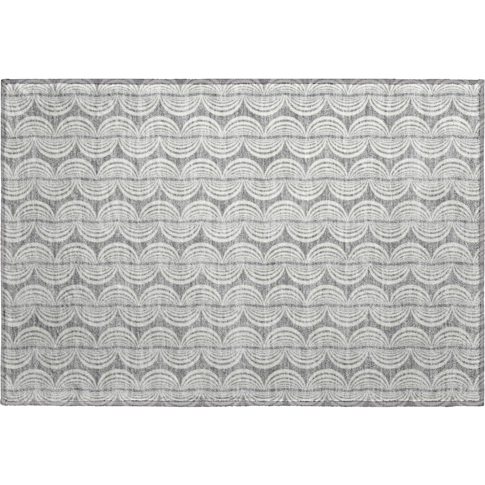 Premium Machine Washable Mayfield AMF1055 Gray 1'8" x 2'6" Rug. Picture 1