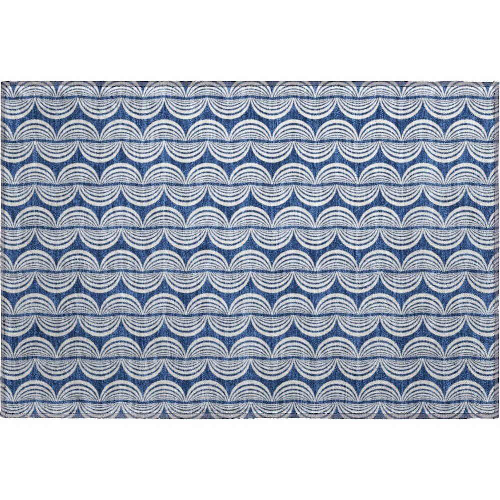 Premium Machine Washable Mayfield AMF1055 Navy 1'8" x 2'6" Rug. Picture 1