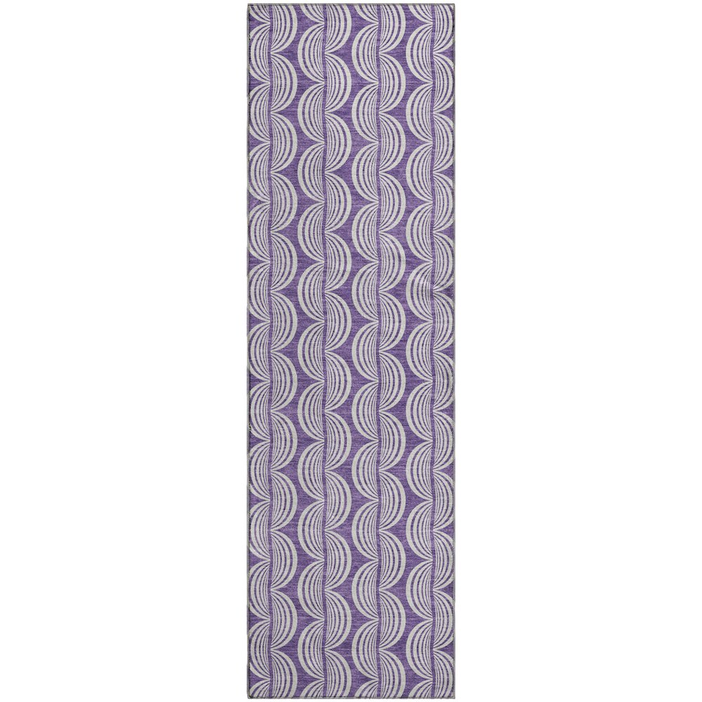 Premium Machine Washable Mayfield AMF1055 Purple 2'3" x 7'6" Runner Rug. Picture 1