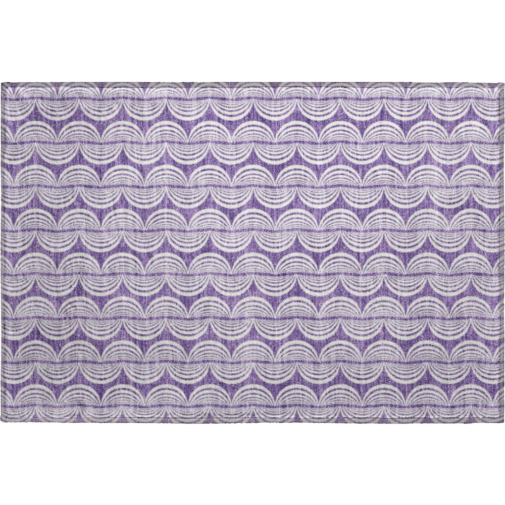 Premium Machine Washable Mayfield AMF1055 Purple 1'8" x 2'6" Rug. Picture 1