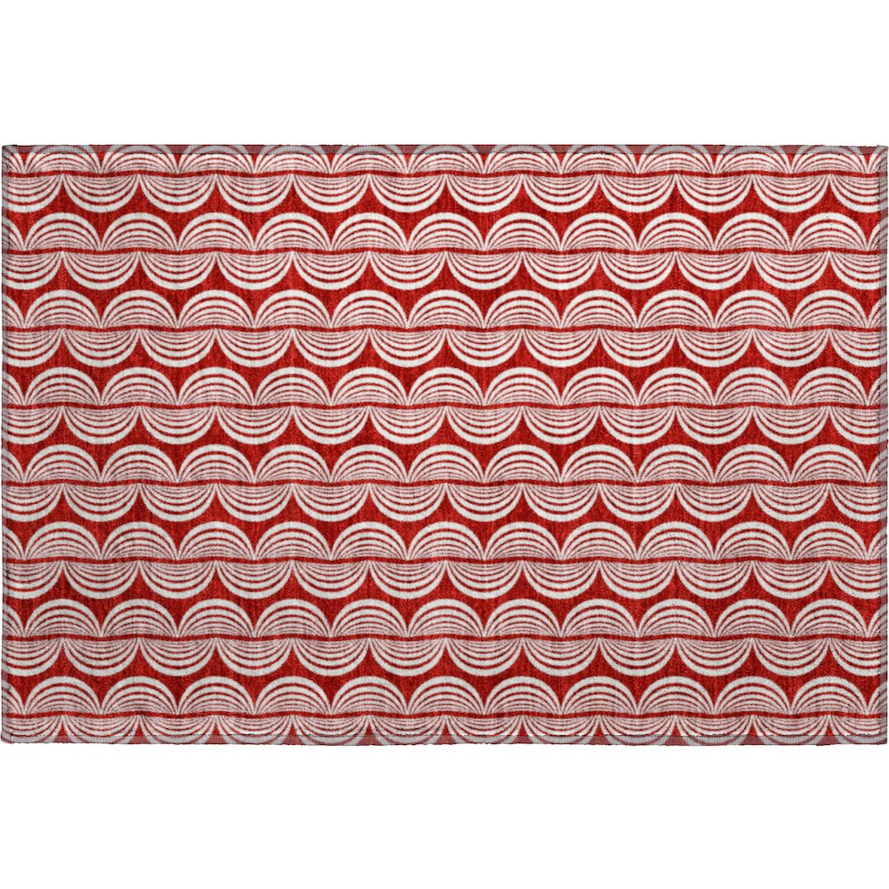 Premium Machine Washable Mayfield AMF1055 Red 1'8" x 2'6" Rug. Picture 1