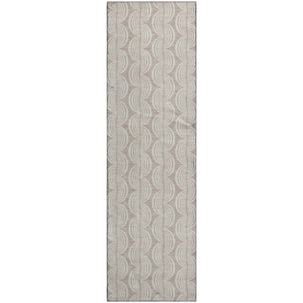 Premium Machine Washable Mayfield AMF1056 Khaki 2'3" x 7'6" Runner Rug. Picture 1
