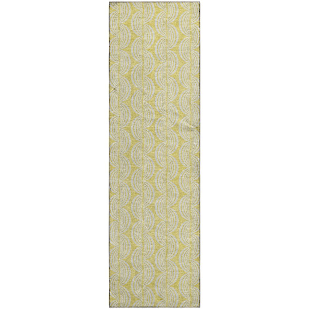 Premium Machine Washable Mayfield AMF1056 Yellow 2'3" x 7'6" Runner Rug. Picture 1