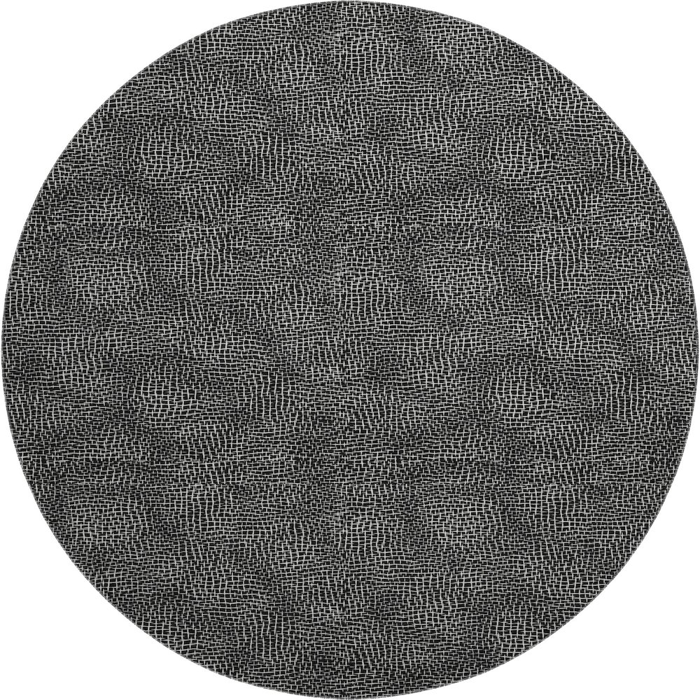 Premium Machine Washable Mayfield AMF1057 Black 8' x 8' Round Rug. Picture 1