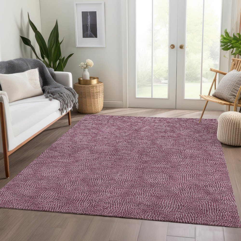 Premium Machine Washable Mayfield AMF1057 Eggplant 2'6" x 3'10" Rug. Picture 6