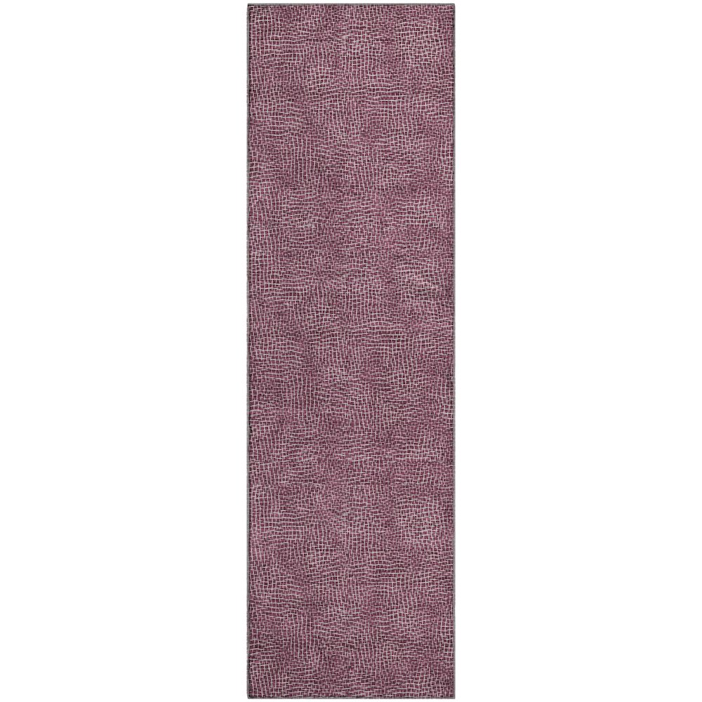 Premium Machine Washable Mayfield AMF1057 Eggplant 2'3" x 7'6" Runner Rug. Picture 1