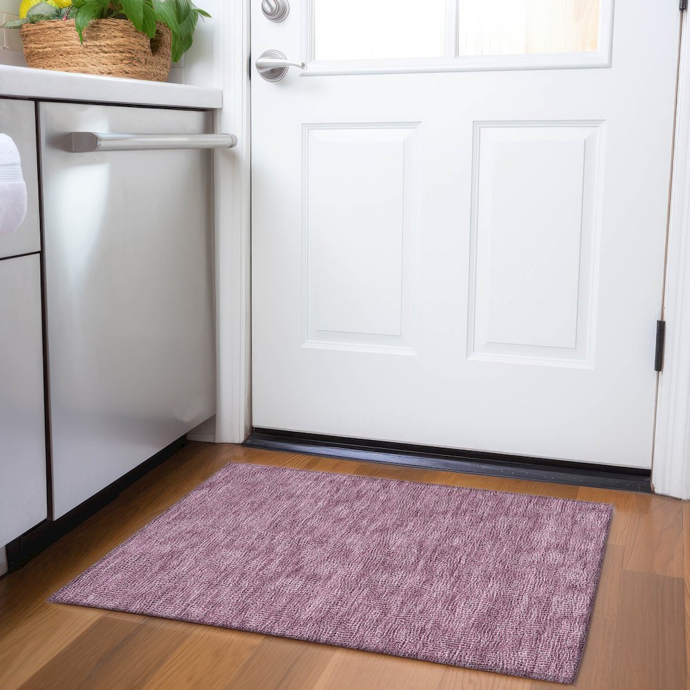 Premium Machine Washable Mayfield AMF1057 Eggplant 1'8" x 2'6" Rug. Picture 5