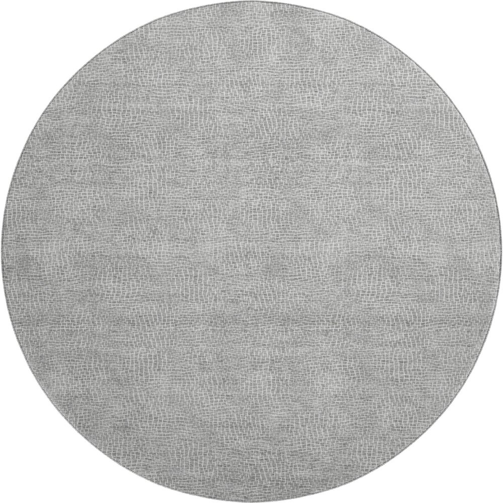 Premium Machine Washable Mayfield AMF1057 Gray 8' x 8' Round Rug. Picture 1