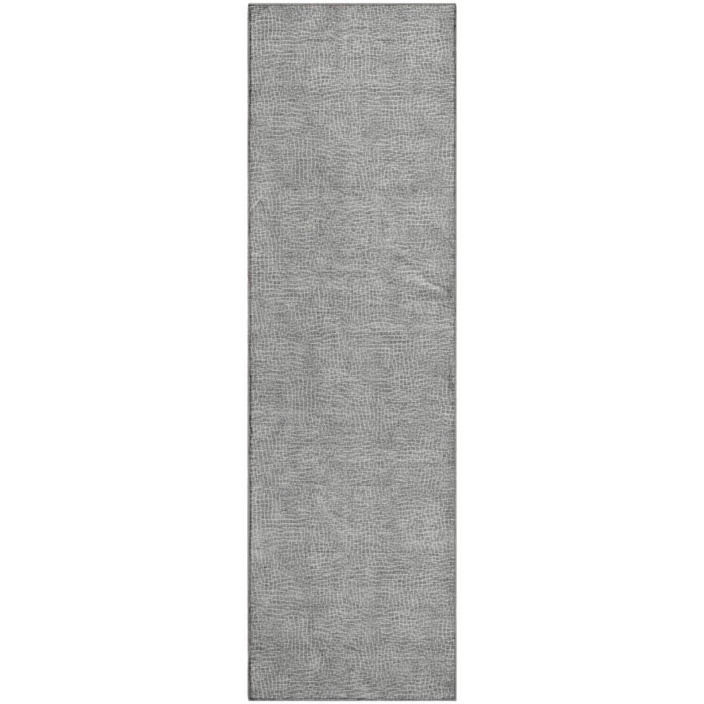 Premium Machine Washable Mayfield AMF1057 Gray 2'3" x 7'6" Runner Rug. Picture 1