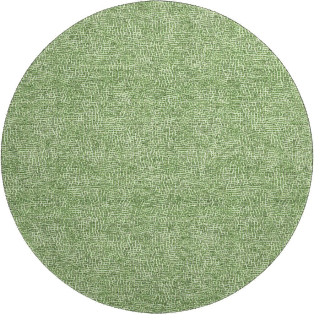 Premium Machine Washable Mayfield AMF1057 Green 8' x 8' Round Rug. Picture 1