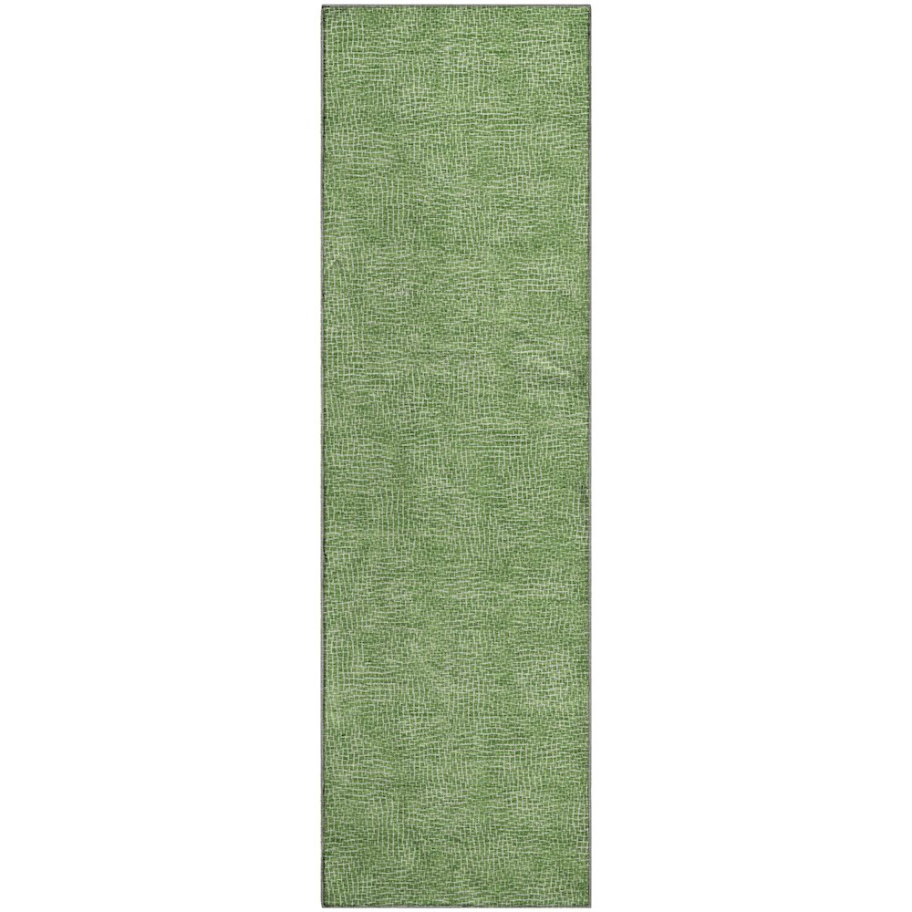 Premium Machine Washable Mayfield AMF1057 Green 2'3" x 7'6" Runner Rug. Picture 1