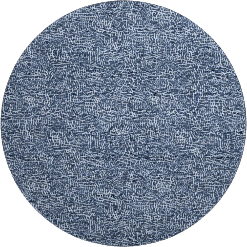 Premium Machine Washable Mayfield AMF1057 Navy 8' x 8' Round Rug. Picture 1