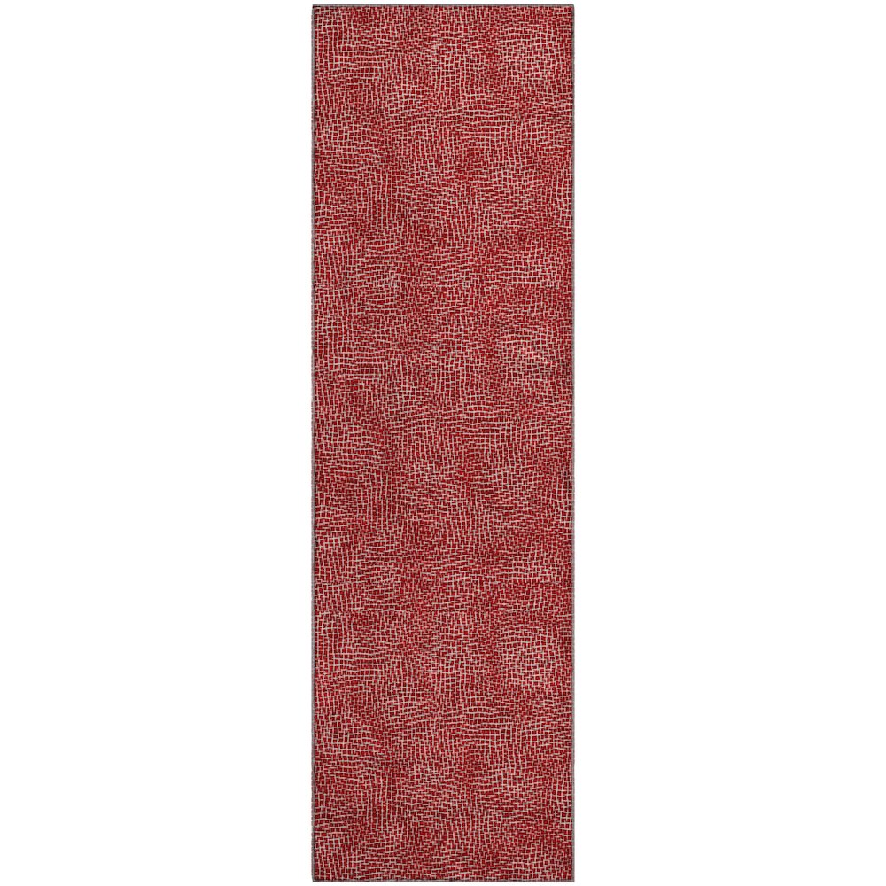 Premium Machine Washable Mayfield AMF1057 Red 2'3" x 7'6" Runner Rug. Picture 1