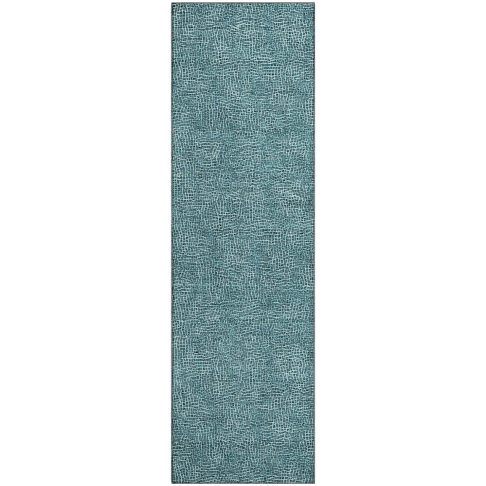 Premium Machine Washable Mayfield AMF1057 Teal 2'3" x 7'6" Runner Rug. Picture 1