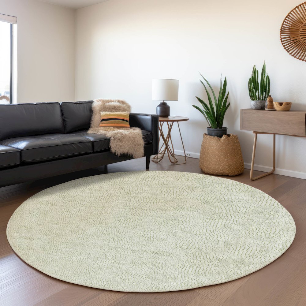 Premium Machine Washable Mayfield AMF1058 Aloe 8' x 8' Round Rug. Picture 5