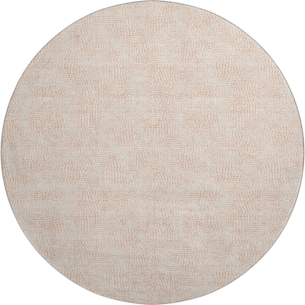 Premium Machine Washable Mayfield AMF1058 Peach 8' x 8' Round Rug. Picture 1