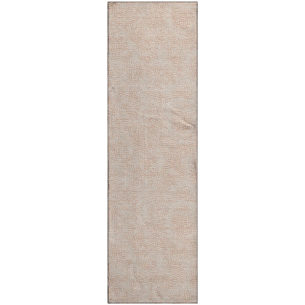 Premium Machine Washable Mayfield AMF1058 Peach 2'3" x 7'6" Runner Rug. Picture 1