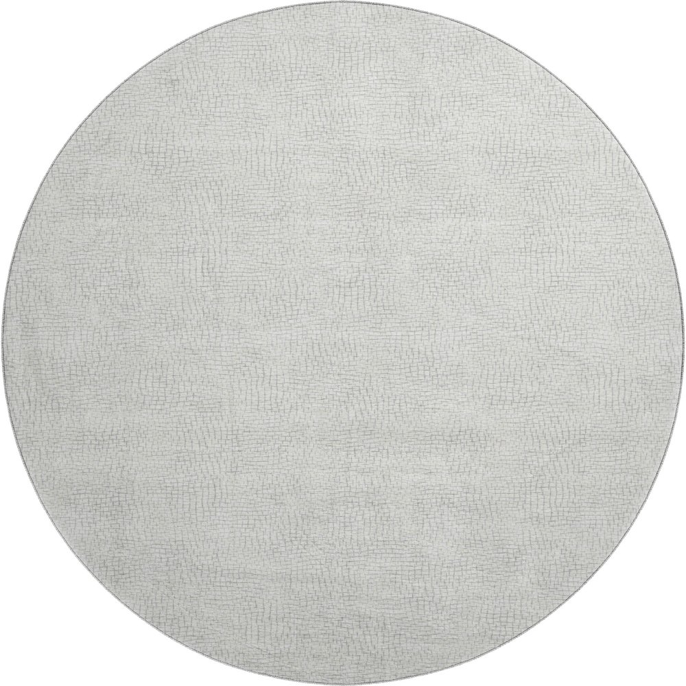 Premium Machine Washable Mayfield AMF1058 Silver 8' x 8' Round Rug. Picture 1