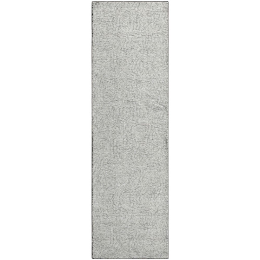 Premium Machine Washable Mayfield AMF1058 Silver 2'3" x 7'6" Runner Rug. Picture 1