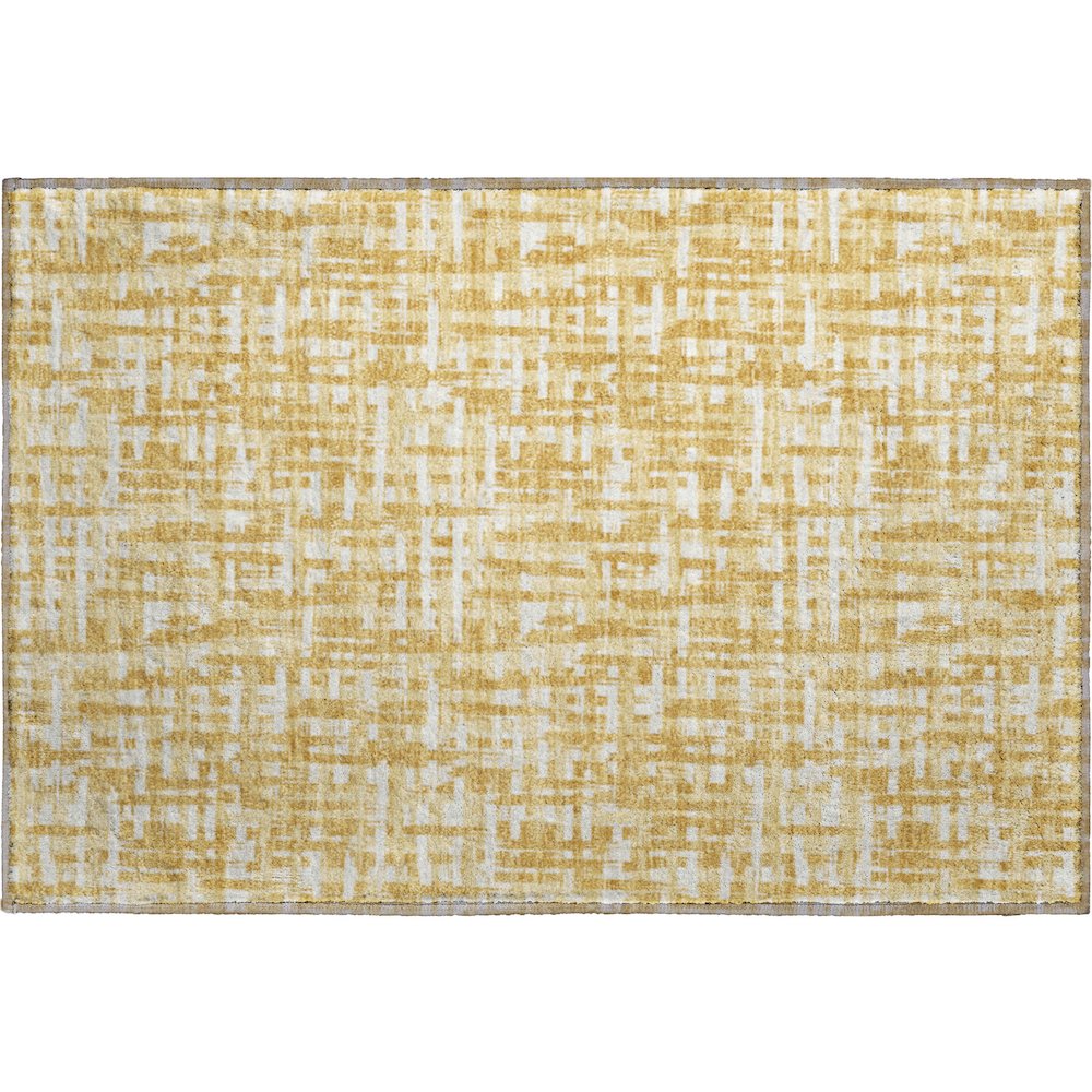 Premium Machine Washable Mayfield AMF1059 Gold 1'8" x 2'6" Rug. Picture 1