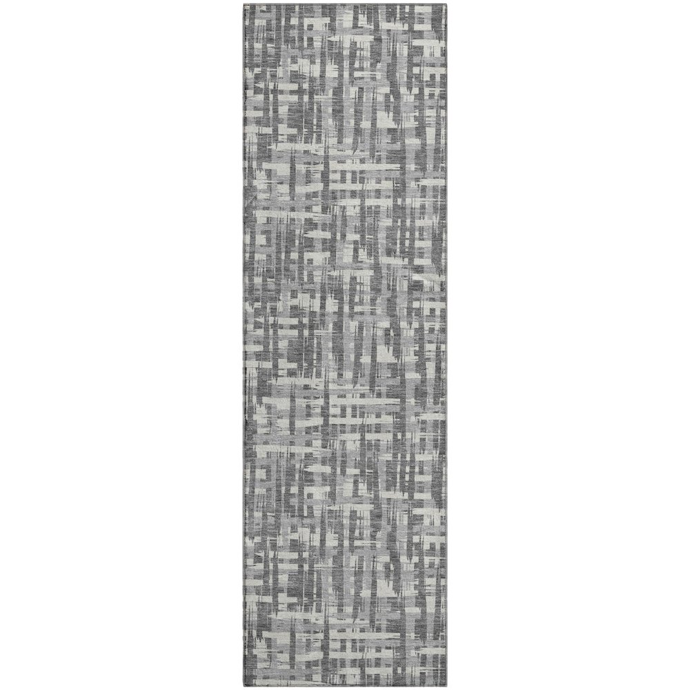 Premium Machine Washable Mayfield AMF1059 Gray 2'3" x 7'6" Runner Rug. Picture 1