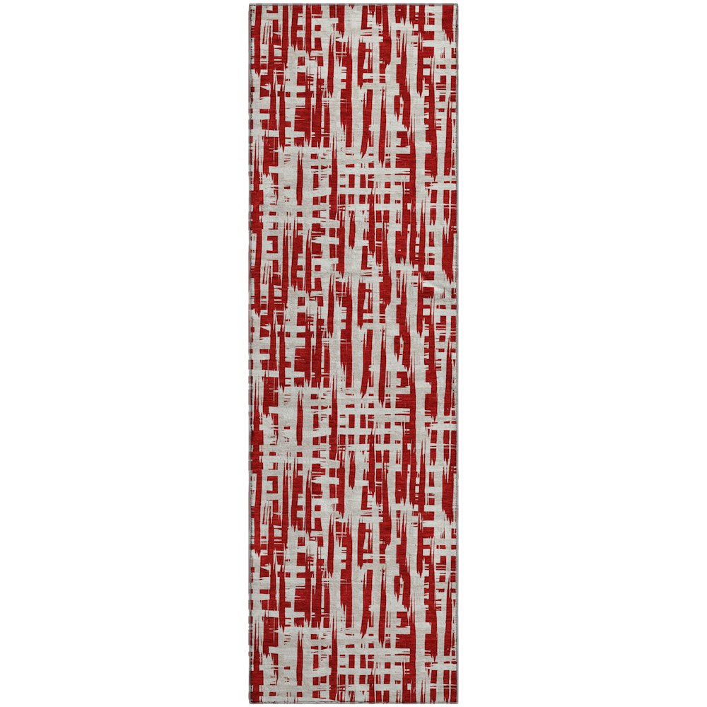 Premium Machine Washable Mayfield AMF1059 Red 2'3" x 7'6" Runner Rug. Picture 1