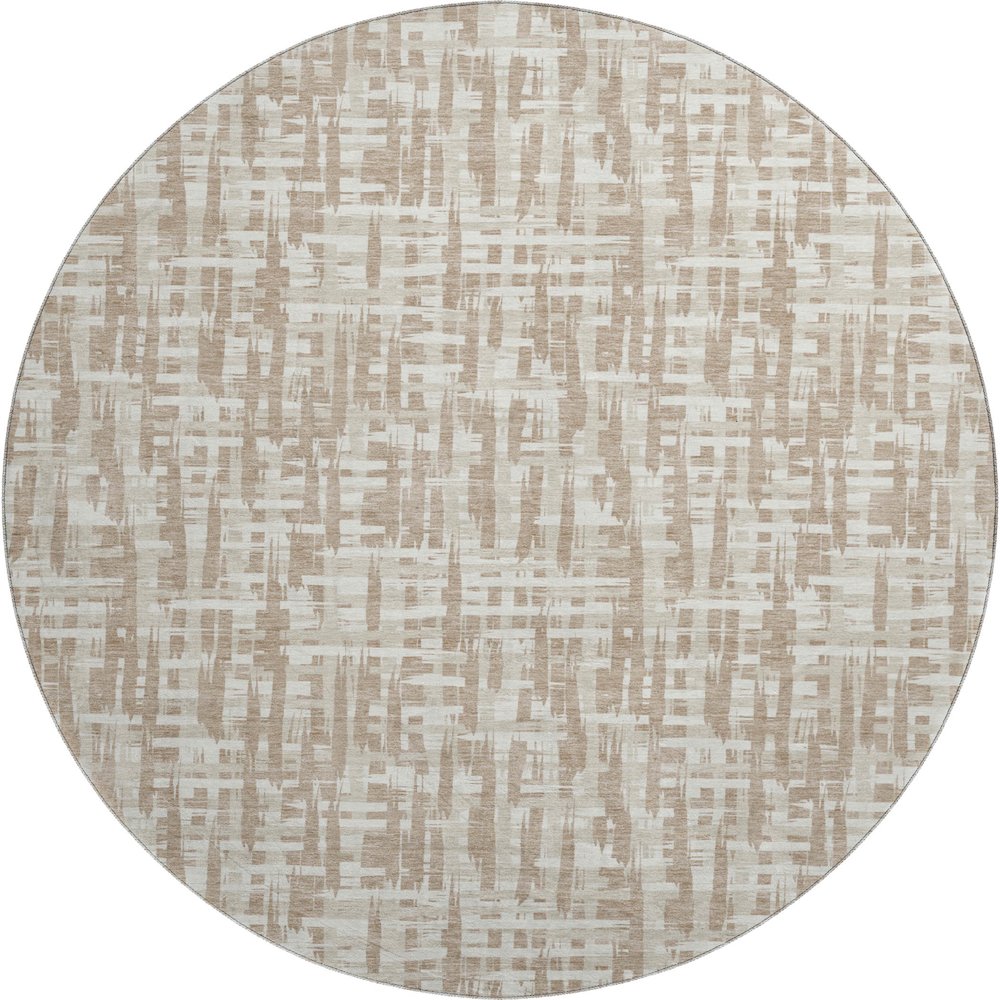 Premium Machine Washable Mayfield AMF1059 Tan 8' x 8' Round Rug. Picture 1