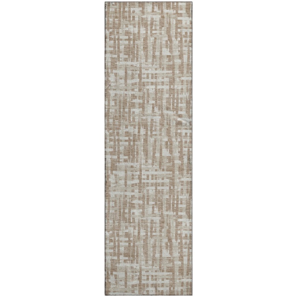 Premium Machine Washable Mayfield AMF1059 Tan 2'3" x 7'6" Runner Rug. Picture 1