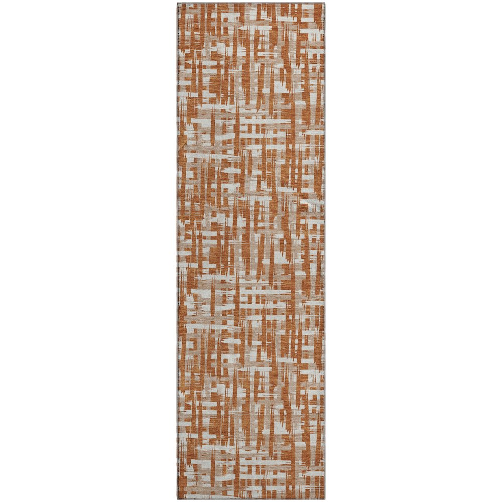 Premium Machine Washable Mayfield AMF1059 Terracotta 2'3" x 7'6" Runner Rug. Picture 1
