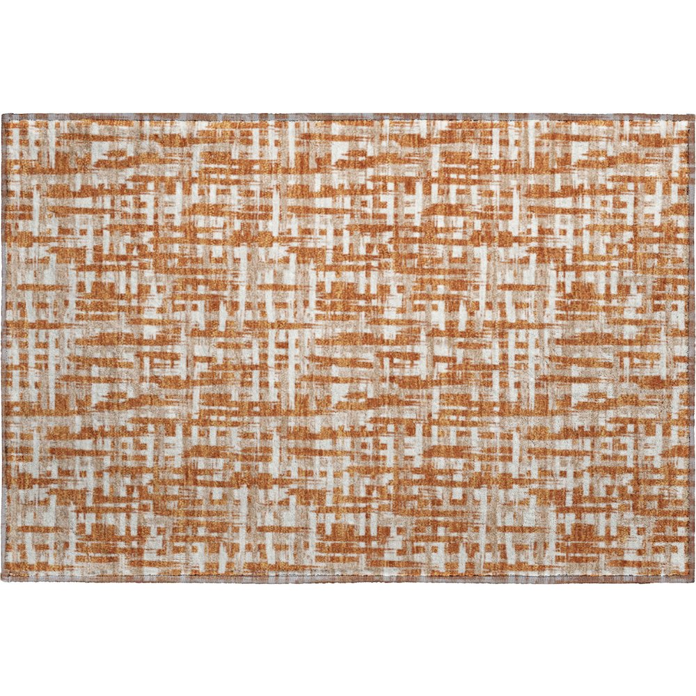 Premium Machine Washable Mayfield AMF1059 Terracotta 1'8" x 2'6" Rug. Picture 1