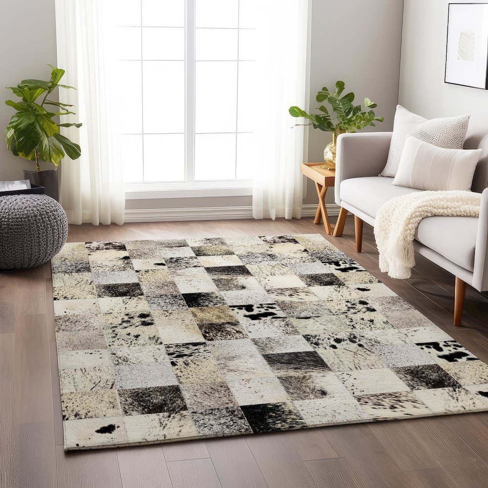 Premium Machine Washable Mayfield  Granite 2'6" x 3'10" Rug. Picture 5