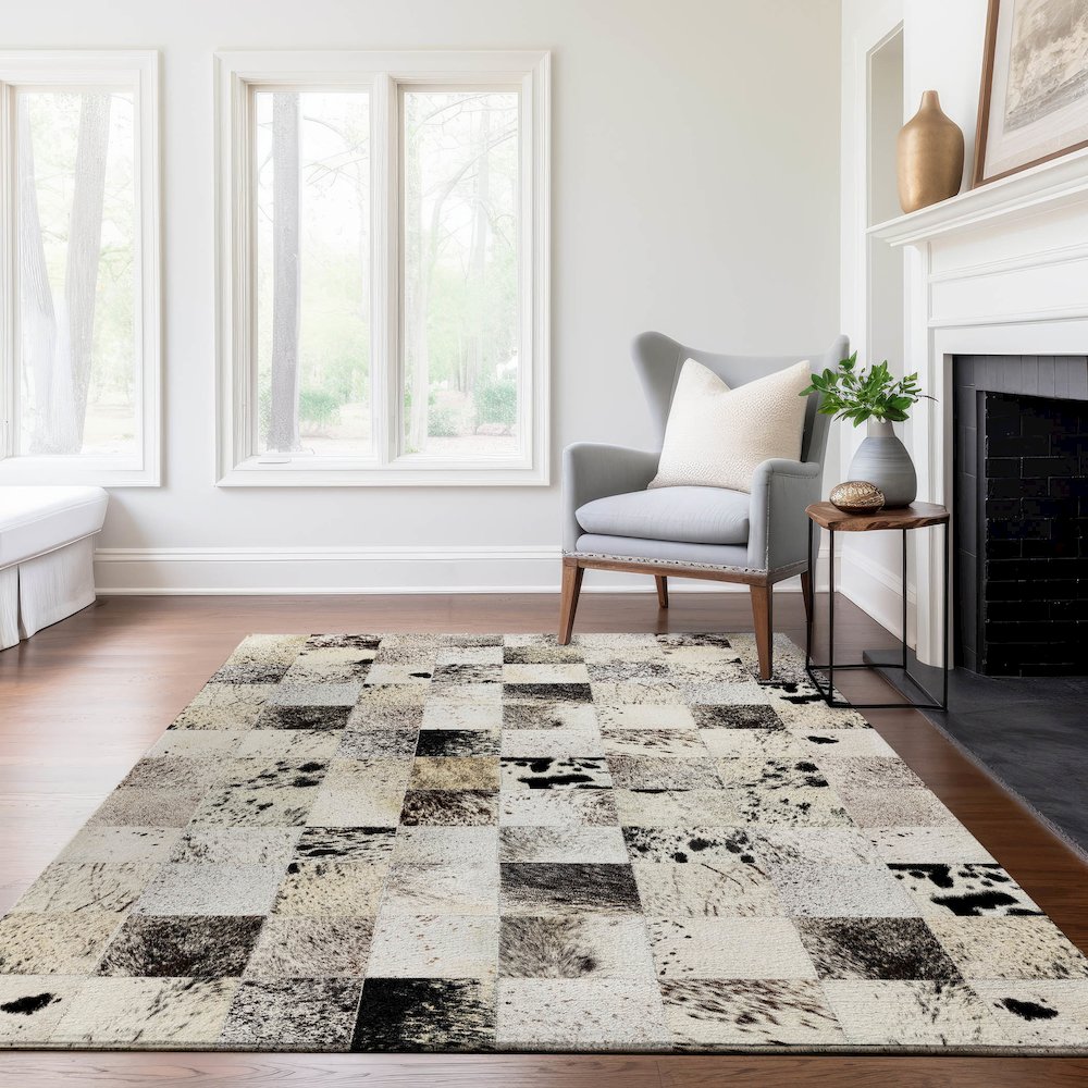 Premium Machine Washable Mayfield  Granite 2'6" x 3'10" Rug. Picture 6