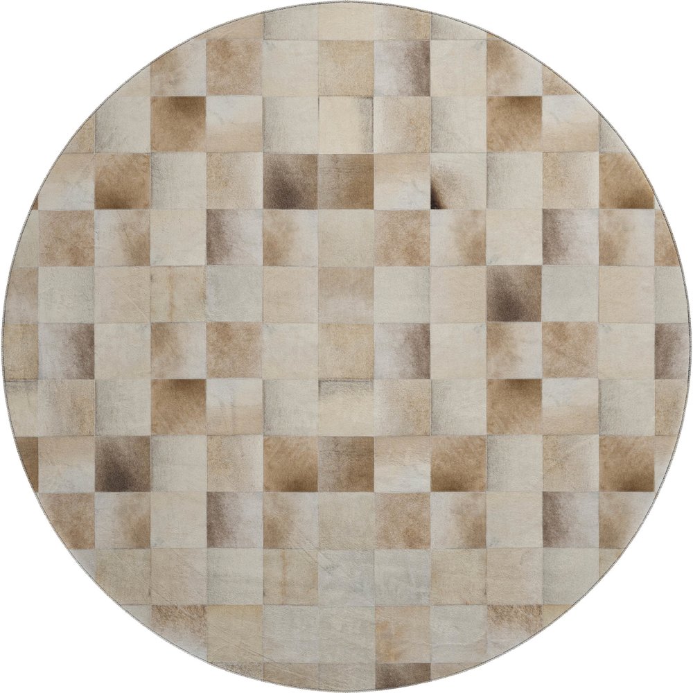 Premium Machine Washable Mayfield  Taupe 8' x 8' Round Rug. Picture 1